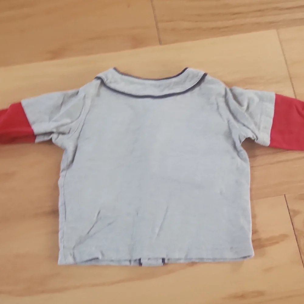 Carter's Gray and Red All Star Button Down Shirt 12 Months